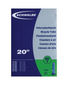 Chambre à air Schwalbe AV7 - 20x1.50 (20x1.75 • 20x200 • 20x2.125 • 20x2.50) [40/54-406/428] - Valve droite Schrader