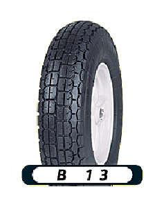 Roue complète à moyeu pour remorque ERKA - Pneu Mitas B13 - 4.00-8 TT 6PR 71J / Jante acier - déport ET0 / Moyeu Ø12x124