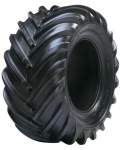 Roue complète coté droit - Deestone D405 SEG - 26x12.00-12 TL 4PR 100A3 / Jante acier grise 10.50Ix12 TL H2 - 5 trous ET0 Ø94x140xØ18.5 - Valve TR413