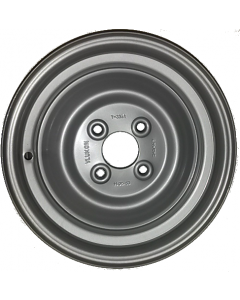 Jante grise nue en acier - 4.00Bx12 H2 TL / 4 trous - ET0 (sans déport) / entre-axe Ø60x100 / trou de fixation Ø13.5 / Trou de valve Ø11.3