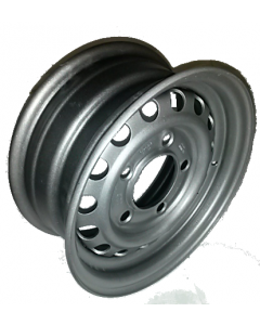 Jante grise nue en acier - 5.50Jx13 (5 1/2Jx13) H2 TL / 5 trous - déport ET30 / entre-axe Ø94x140 / trou de fixation Ø18.5 / Trou de valve Ø11.3 (de 3/4)