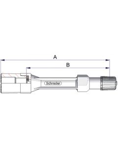 Rallonge de valve - rigide droite - en plastique - longueur totale de 71 mm (42214-68) - avec jupe longue