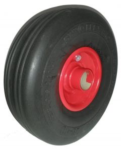 Roue complète INCREVABLE - Starco Flex PRO lignée ST-31 NOIRE - 26-4C (3.00-4) shore 60° - Jante acier - Moyeu tube lisse Ø35x71mm