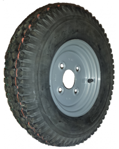 Roue complète GONFLABLE - Veloce V-6602 - 4.80/4.00-8 (16x4 · 400x100 · 4.00-8) TL 4PR / Jante acier grise - 4 trous - ET0 - Ø60x100xØ14.5 / Valve droite TR13