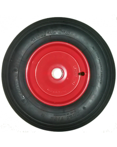 Roue complète GONFLABLE de brouette - Deli S-369 - 4.80/4.00-8 TT 4PR 67A / Jante acier moyeu tube lisse de Ø35x71 / Valve TR13