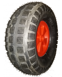 Roue complète - Kenda K383 - 17x8.00-8 (200/55-8) TL 2PR / Jante Plastique Rouge - GO 2.50Ax8 H2 TL - Moyeu tube lisse - Ø35x75 ET0 / Valve TR413