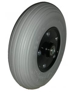 Roue complète Bandage Greentyre Leo Gris - 200x50 (8x2) - Jante polypoprène avec moyeu roulements à billes de Ø8x60 et/ou Ø10x60