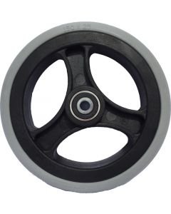 Roue orthopédique INCREVABLE - Bandage Gris Polyuréthane - Ø150x25 · 6x1 1/4 -  Moyeu roulements à billes (6000 2RS) de Ø8x36