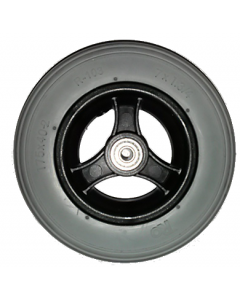 Roue orthopédique INCREVABLE - Bandage Gris Polyuréthane - Ø175x40 · 7x1 3/4 -  Moyeu roulements à billes (608 2RS) de Ø8x60 (de face)