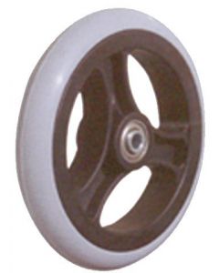 Roue orthopédique INCREVABLE - Bandage Gris Polyuréthane - Ø180x30 -  Moyeu roulements à billes (6201 2RS) de Ø8x46