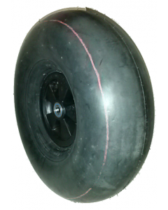 Roue complète Duro HF237 - 21x12.00-8 en 2PR / Jante plastique Noire 2.50Ax8 - Moyeu de Ø47x75 pour roulement à billes / Valve coudée TR87