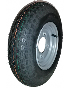 Roue complète remorque -Roue complète remorque - 3.50-8 TL 4PR 46N / Pneu Veloce V-9128 ou Qind QD-715 / Jante acier - déport ET0 / entre-axe Ø85x115xØ12.5 / Valve TR413Ø12.5 / Valve TR413