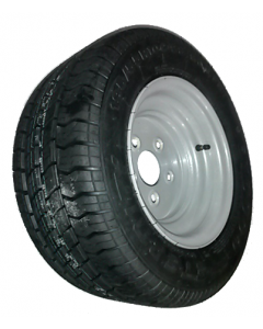 Roue complète remorque - 195/55R10C TL 98/96N / Jante grise en acier - 6.00Ix10 H2 / 5 trous - déport ET-4 / entre-axe Ø67x112 /  trou de fixation Ø16 / Valve TR600HP (de 3/4)