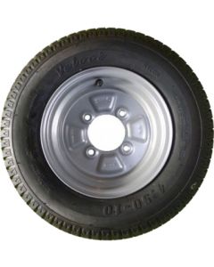 Roue complète remorque - 4.00-10 TL 4PR 63N (ou 63M) / 4 trous - ET0 / entre-axe Ø85x115 / trou de fixation Ø12.5 / Valve TR413