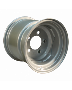 Jante acier nue grise - 10.50x12 TL / 5 trous - ET0 / entre-axe Ø94x140xØ18.5 / Trou de valve Ø11.3