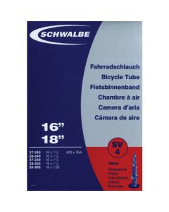 Chambre à air SCHWALBE SV4 - 16x1 3/8 (16x1 1/8 · 18x1 1/8 · 18x1.35) - 400x35A [28/37-340/355] - Valve Presta 40mm