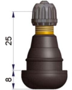 Valve droite de 25 mm  - TR412 - pour trou de jante de 11,5 mm
