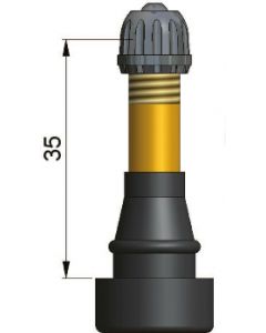 Valve droite caoutchoutée haute pression TR600 HP (V3.23.1) de 35 mm - pour trou de jante de 11,5 mm - Pression maxi à froid de 5,5 bars