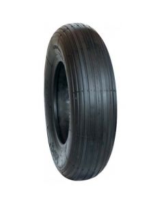 Roue complète gonflable - 4.80/4.00-8 TT 4PR - pneu ligné Veloce V-5501 / Jante plastique noire avec moyeu roulement à rouleaux Ø25x75 / Valve coudée TR87