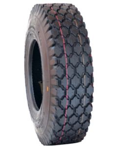 Roue complète GONFLABLE Gazon/Manutention - pneu Veloce V-6602 - 4.80/4.00-8 TL 4PR / Jante acier rouge à moyeu tube lisse de Ø35x71 / Valve tubeless TR413