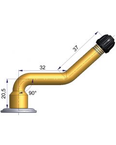 Valve vissable double coude V3.04.1 - R-578-2 - pour poids lourd - (A=20.5 · B=32.0 · C=37.0 · α°=90° · β°=138°)