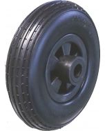 Roue complète GONFLABLE manutention - 200x50 (8x2) - Jante plastique en 1 partie - ET0 - Moyeu roulement à rouleaux Ø20x60 - CA valve coudée 90/90