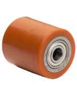 Galet en polyuréthane pour transpalette - Ø 82mm x 70mm - Roulement à billes (6204ZZ) Ø int. 20 mm - Corps acier