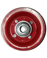 Jante Acier rouge en 2 parties boulonnées - 2.10x4 - TT - ET0 (sans déport) - Moyeu à roulements à billes (6204 2RS) de Ø20x75