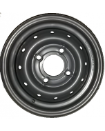 Jante grise nue en acier - 5.00Jx13 (5Jx13) H2 TL / 4 trous - déport ET20 / entre-axe Ø85x130 / trou de fixation Ø18.5 / Trou de valve Ø11.3