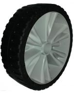 Roue complète INCREVABLE - Starco Flex Lite ST-18 - équivalent à du 3.00-4 (260x85) - Bandage Noire Polyuréthane 26-8.5E  / Jante polypropylène Grise - Moyeu tube lisse de Ø35x45