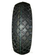 Roue complète GONFLABLE - 4.00-4 TT 4PR - pneu Veloce V-6602 / Jante plastique grise avec moyeu roulement à rouleaux Ø25x75 - Capacité de charge 240 kgs