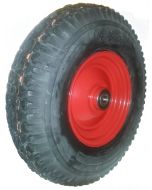 Roue complète GONFLABLE - Veloce V-6602 - 4.80/4.00-8 (16x4 · 400x100 · 4.00-8) TT 6PR Valve droite TR13 / Jante acier rouge GK 2.50Ax8 - Moyeu à roulement à billes de Ø25x75