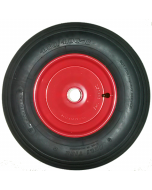 Roue complète GONFLABLE de brouette - Deli S-369 - 4.80/4.00-8 TT 4PR 67A / Jante acier moyeu tube lisse de Ø35x71 / Valve TR13