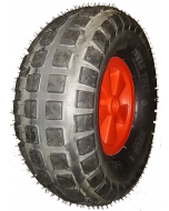 Roue complète - Kenda K383 - 17x8.00-8 (200/55-8) TL 2PR / Jante Plastique Rouge - GO 2.50Ax8 H2 TL - Moyeu tube lisse - Ø35x75 ET0 / Valve TR413