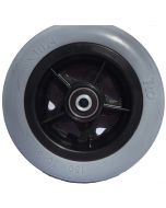 Roue orthopédique INCREVABLE - Bandage Gris Polyuréthane - Ø150x30 · 6x1 1/4 -  Moyeu roulements à billes (6000 2RS) de Ø8x36