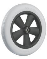 Roue orthopédique INCREVABLE - Bandage Gris Polyuréthane - Ø300x45 · 12 1/2x2 1/4 - Moyeu roulements à billes 6201 RS de Ø12x54