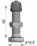 Valve droite de 30 mm en alliage légé [V1.10.1] - pour trou de jante de 8,5 mm (moto) - Pression maxi 4,5 bars