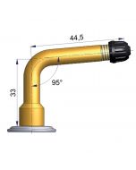 Valve vissable simple coude V3.02.3 - R0576-2 - pour poids lourd - (A=33.0 · B=44.5 · α°=95°)