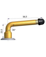 Valve vissable simple coude V3.02.20 - R-0750-2 - pour poids lourd - (A=22.5 · B=56.5 · α°=95°)